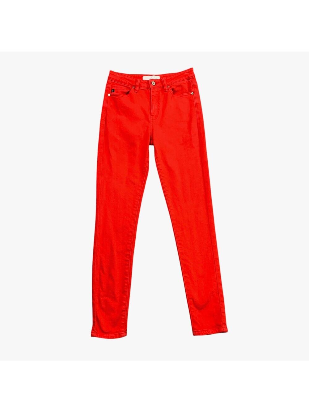 KanCan Jeans Womens‎ 5/26 Bright Red Denim Gia High Rise Super Skinny Stretch
